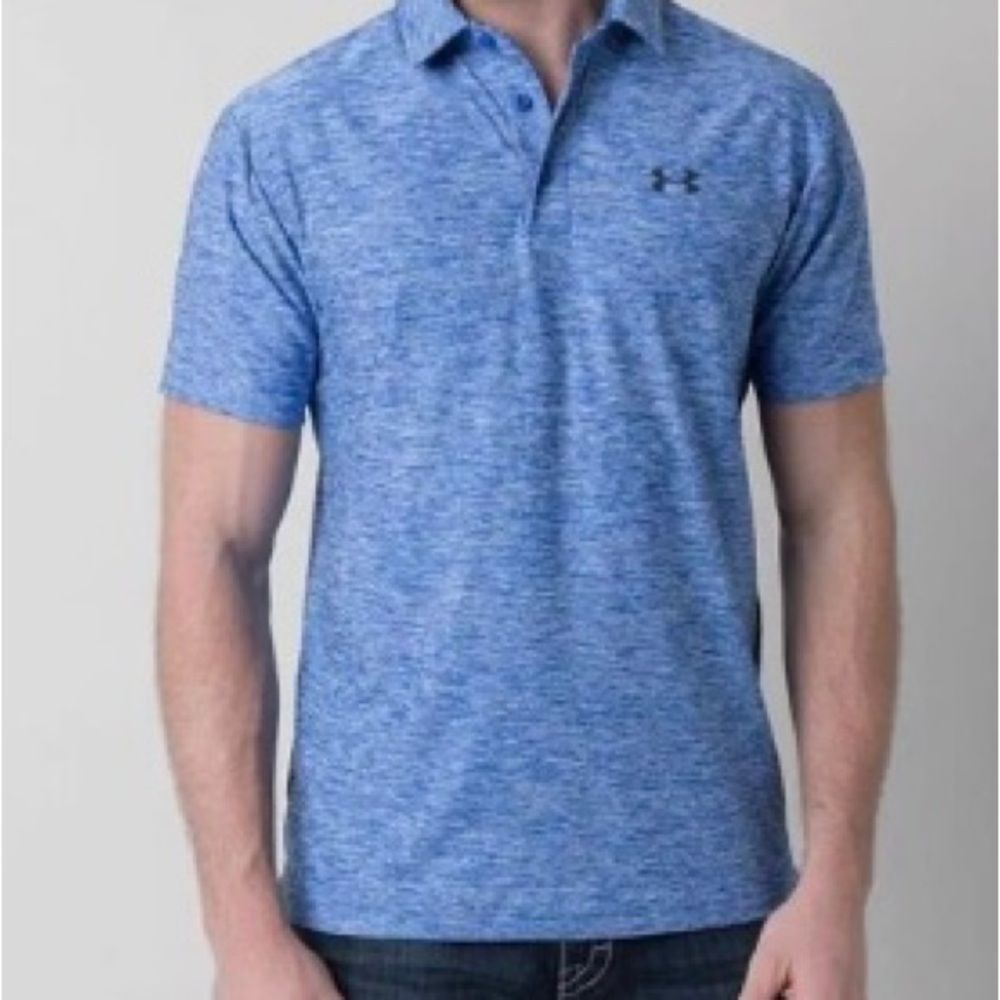Under Armour men’s short sleeve blue space die heat guard polo XL
